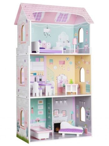 Drevený domček pre bábiky + nábytok High Berry rezidencia ECOTOYS