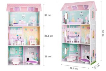 Drevený domček pre bábiky + nábytok High Berry rezidencia ECOTOYS