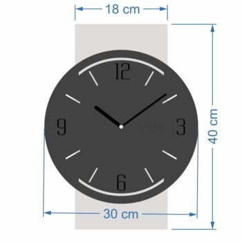 Dubové nástenné hodiny Geometric - čierne