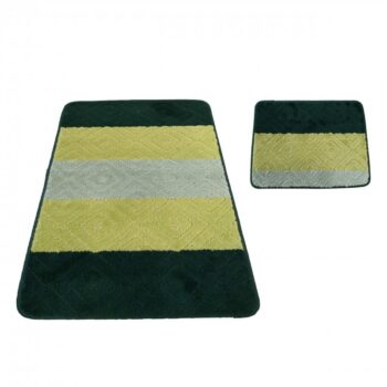 Dvojdielny set kupeľňových predložiek v zelenej farbe Šírka: 50 cm | Dĺžka: 80 cm