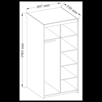Klasická 2-dverová skriňa HELEN s 5-timi vnútornými policami a 1 vešiakovou tyčou, je vyrobená z kvalitnej LTD dosky. Korpus skrine a takisto jej dvierka sú v obľúbenom farebnom prevedení dub sonoma. K dispozícií máte ďalšie 3 farebné prevedenia na výber.Úchytky sú z plastu vo farbe alumínium.Dodávame v demontovanom stave.