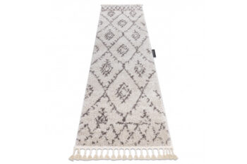 Dywany Łuszczów, Behúň Berber Fez cream, 80x300, biela, obývacia izba