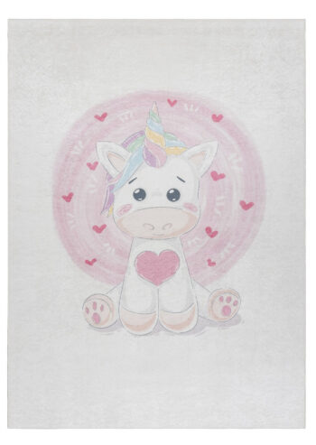 Dywany Łuszczów, Detský kusový koberec Bambino 1128 Unicorn, 160x220, ružová, detská izba