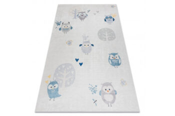 Dywany Łuszczów, Detský kusový koberec Bambino 1161 Owls grey, 80x150, šedá, detská izba