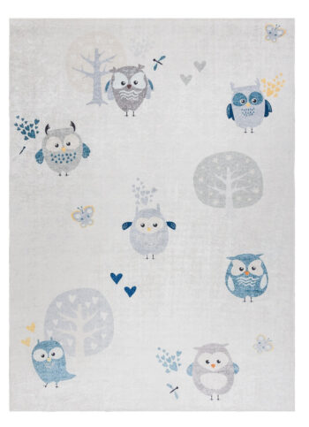Dywany Łuszczów, Detský kusový koberec Bambino 1161 Owls grey, 80x150, šedá, detská izba