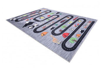 Dywany Łuszczów, Detský kusový koberec Bambino 2092 Streets cars anthracite, 120x170, viacfarebná, detská izba