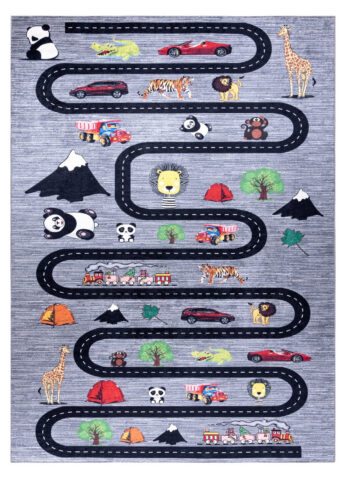 Dywany Łuszczów, Detský kusový koberec Bambino 2092 Streets cars anthracite, 140x190, viacfarebná, detská izba