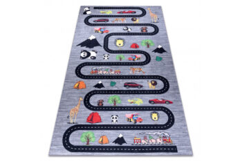 Dywany Łuszczów, Detský kusový koberec Bambino 2092 Streets cars anthracite, 160x220, viacfarebná, detská izba