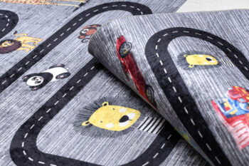 Dywany Łuszczów, Detský kusový koberec Bambino 2092 Streets cars anthracite, 80x150, viacfarebná, detská izba