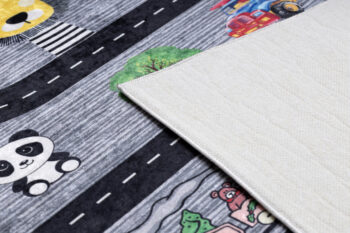Dywany Łuszczów, Detský kusový koberec Bambino 2092 Streets cars anthracite, 80x150, viacfarebná, detská izba