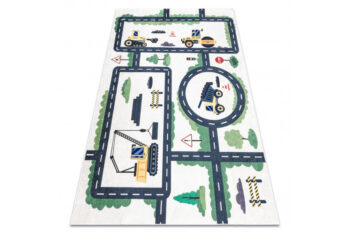 Dywany Łuszczów, Detský kusový koberec Bambino 2223 Streets cars cream, 160x220, béžová, detská izba