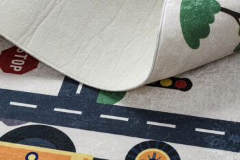 Dywany Łuszczów, Detský kusový koberec Bambino 2223 Streets cars cream, 80x150, béžová, detská izba