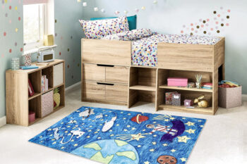 Dywany Łuszczów, Detský kusový koberec Bambino 2265 Rocket Space blue, 80x150, modrá, detská izba