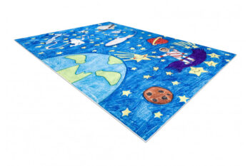 Dywany Łuszczów, Detský kusový koberec Bambino 2265 Rocket Space blue, 80x150, modrá, detská izba