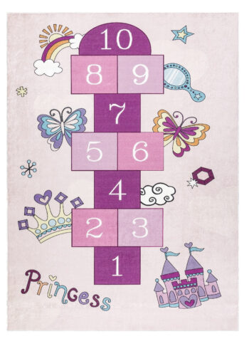 Dywany Łuszczów, Detský kusový koberec Bambino 2285 Hopscotch pink, 140x190, ružová, detská izba