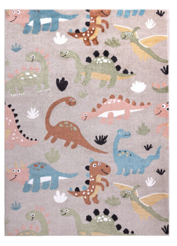 Dywany Łuszczów, Detský kusový koberec Fun Dino beige, 240x330, viacfarebná, detská izba