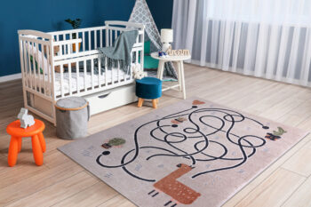 Dywany Łuszczów, Detský kusový koberec Fun Game llama beige, 200x290, béžová, detská izba