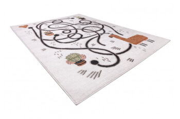 Dywany Łuszczów, Detský kusový koberec Fun Game llama cream, 200x290, biela, detská izba