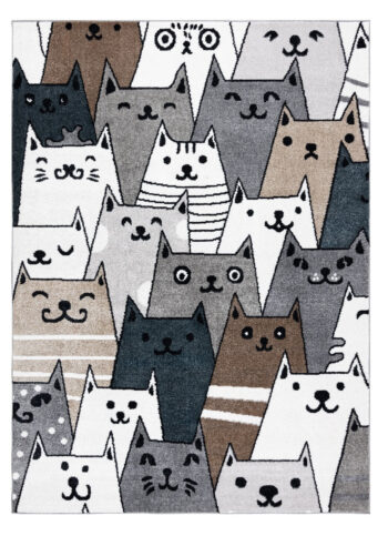 Dywany Łuszczów, Detský kusový koberec Fun Gatti Cats multi, 200x290, šedá, detská izba