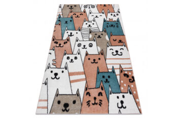 Dywany Łuszczów, Detský kusový koberec Fun Gatti Cats pink, 180x270, ružová, detská izba