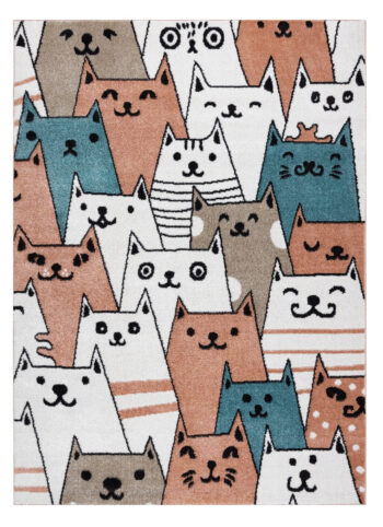 Dywany Łuszczów, Detský kusový koberec Fun Gatti Cats pink, 180x270, ružová, detská izba