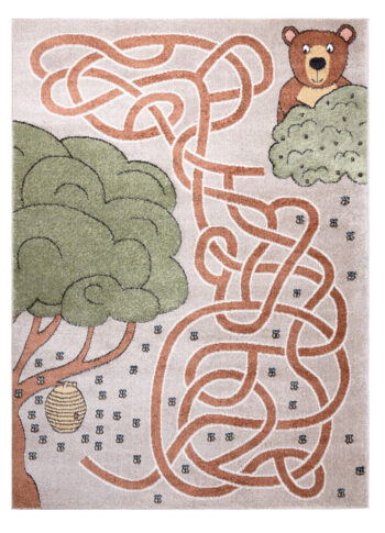 Dywany Łuszczów, Detský kusový koberec Fun Honey with Bear beige, 240x330, hnedá, detská izba