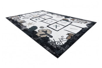 Dywany Łuszczów, Detský kusový koberec Fun Hop black, 160x220, čiernobiela, detská izba