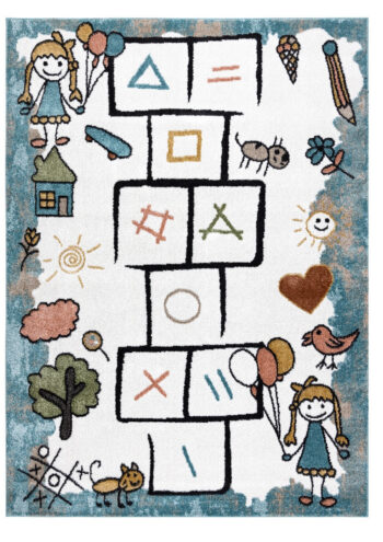 Dywany Łuszczów, Detský kusový koberec Fun Hop blue, 180x270, modrá, detská izba