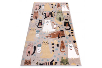 Dywany Łuszczów, Detský kusový koberec Fun Kittens Cats beige, 200x290, viacfarebná, detská izba
