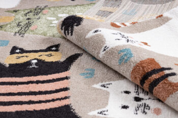 Dywany Łuszczów, Detský kusový koberec Fun Kittens Cats beige, 200x290, viacfarebná, detská izba