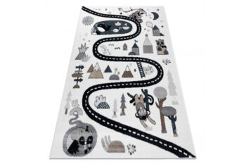 Dywany Łuszczów, Detský kusový koberec Fun Route Street animals cream, 180x270, béžová, detská izba