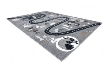 Dywany Łuszczów, Detský kusový koberec Fun Route Street animals grey, 120x170, šedá, detská izba