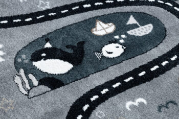 Dywany Łuszczów, Detský kusový koberec Fun Route Street animals grey, 120x170, šedá, detská izba
