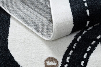 Dywany Łuszczów, Detský kusový koberec Fun Track cream, 140x190, čiernobiela, detská izba