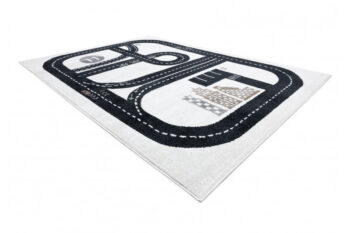 Dywany Łuszczów, Detský kusový koberec Fun Track cream, 140x190, čiernobiela, detská izba