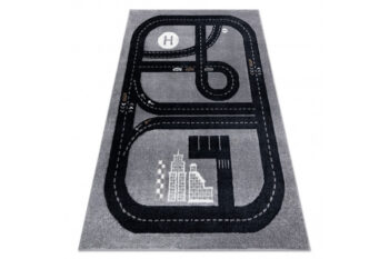 Dywany Łuszczów, Detský kusový koberec Fun Track grey, 140x190, šedá, detská izba
