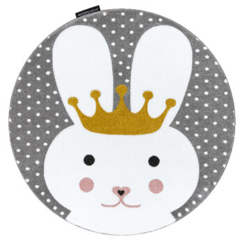 Dywany Łuszczów, Detský kusový koberec Petit Bunny grey okrúhly, 160x160 (priemer) kruh, šedá, detská izba