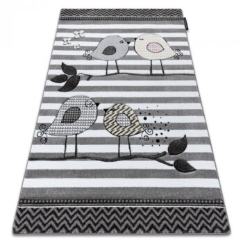 Dywany Łuszczów, Detský kusový koberec Petit C549 Birds grey, 140x190, šedá, detská izba