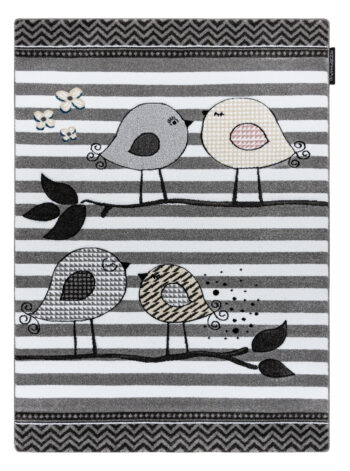 Dywany Łuszczów, Detský kusový koberec Petit C549 Birds grey, 160x220, šedá, detská izba