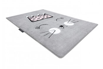 Dywany Łuszczów, Detský kusový koberec Petit Cat crown grey, 140x190, šedá, detská izba