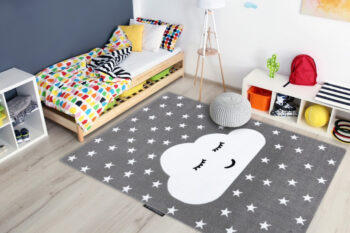 Dywany Łuszczów, Detský kusový koberec Petit Cloud stars grey, 120x170, šedá, detská izba