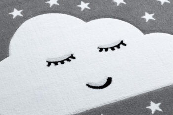 Dywany Łuszczów, Detský kusový koberec Petit Cloud stars grey, 200x290, šedá, detská izba