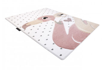 Dywany Łuszczów, Detský kusový koberec Petit Flamingos hearts cream, 160x220, ružová, detská izba