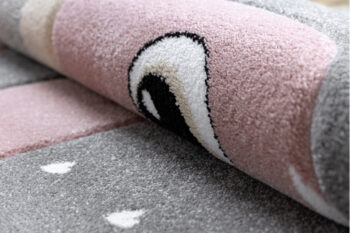 Dywany Łuszczów, Detský kusový koberec Petit Flamingos hearts grey, 120x170, ružová, detská izba
