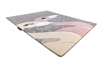 Dywany Łuszczów, Detský kusový koberec Petit Flamingos hearts grey, 140x190, ružová, detská izba