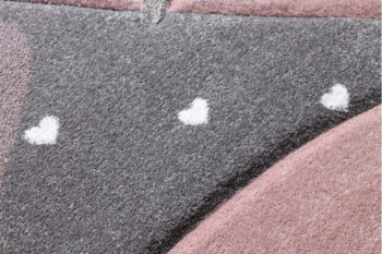 Dywany Łuszczów, Detský kusový koberec Petit Flamingos hearts grey, 160x220, ružová, detská izba