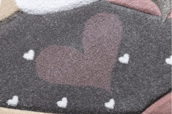 Dywany Łuszczów, Detský kusový koberec Petit Flamingos hearts grey, 160x220, ružová, detská izba