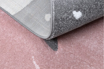 Dywany Łuszczów, Detský kusový koberec Petit Flamingos hearts grey, 160x220, ružová, detská izba