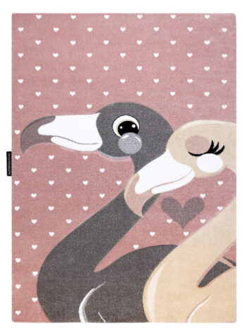 Dywany Łuszczów, Detský kusový koberec Petit Flamingos hearts pink, 140x190, ružová, detská izba