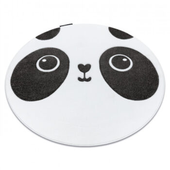 Dywany Łuszczów, Detský kusový koberec Petit Panda white kruh, 120x120 (priemer) kruh, biela, detská izba